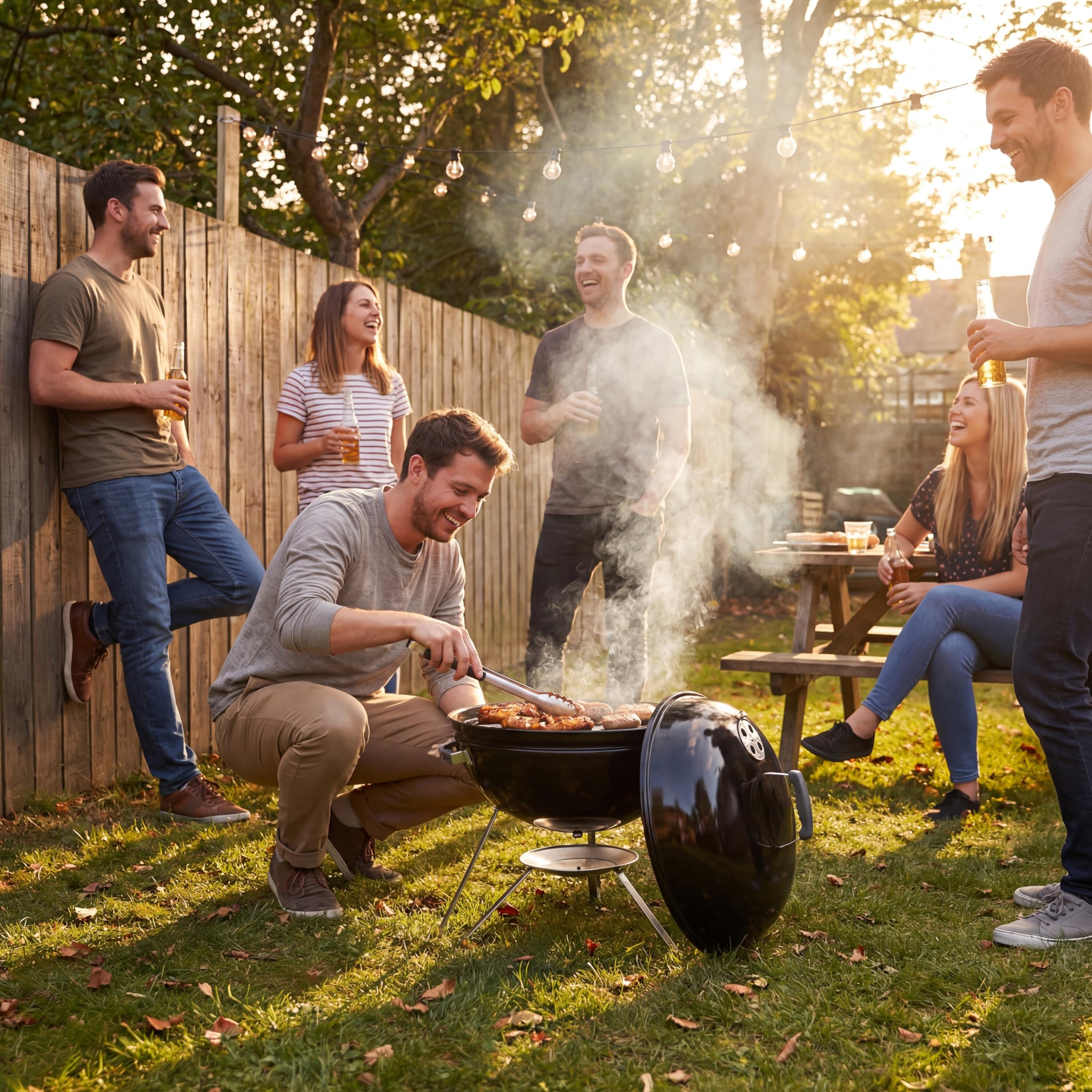 Garden Vida Kansas BBQ Grill mały wolnostojący grill ogrodowy na zewnątrz przenośny piknik impreza kemping czarny