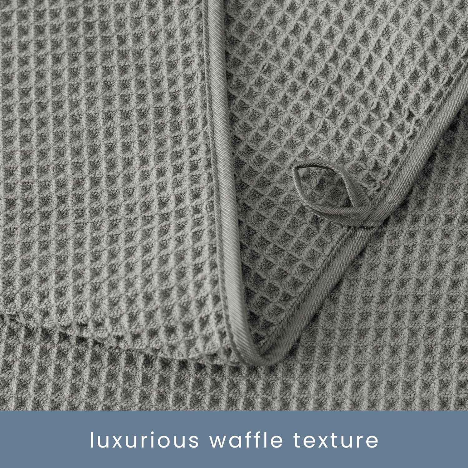 S&T INC. Aura Microfiber Waffle Towel Set, 6 Piece Set, Quick-Dry, Lightweight Bath Towels, Wash Cloths and Hand Towels for Bathroom, Kitchen, and Home, 420 GSM, Grey