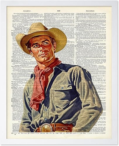 Miniatura 41 de Poster Master Póster artístico de diccionario, estampado retro de vaquero y caballo, arte del salvaje oeste, arte occidental, arte moderno, regalo