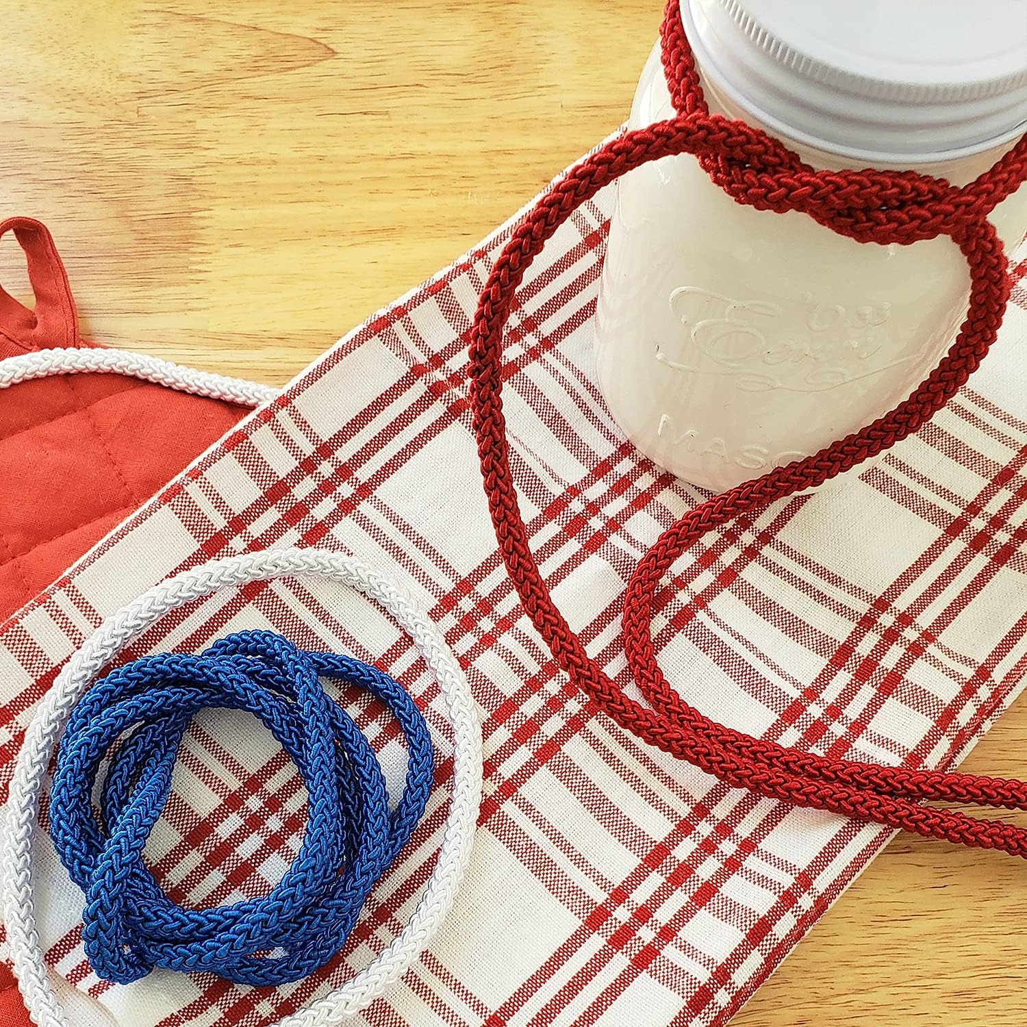 Trims by the Yard 20 Yards of Sophia 1/4" (6mm) Braided Cord Trim, White 20 Yard Cut