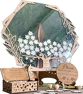 Tree with Leaves Personalized Wedding Guest Book Alternative - Rustic De...