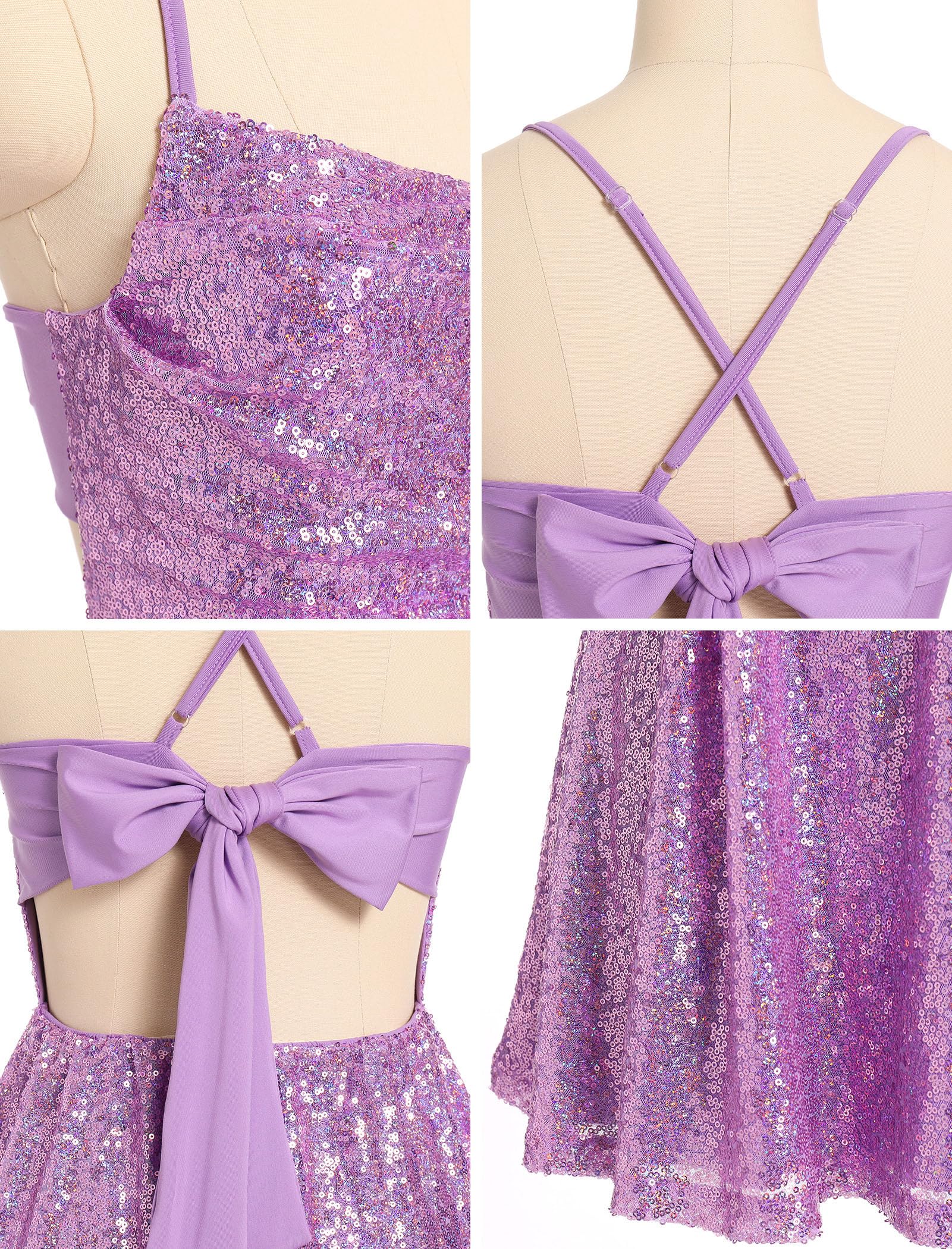 ODIZLI Vestido corto sexy de lentejuelas brillantes con purpurina y lazo en la espalda para mujer, vestido de baile de graduación