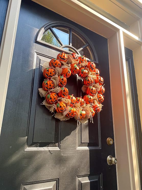 Tree Buddees Jack-O-Lantern Pumpkin Halloween Wreath Decoration