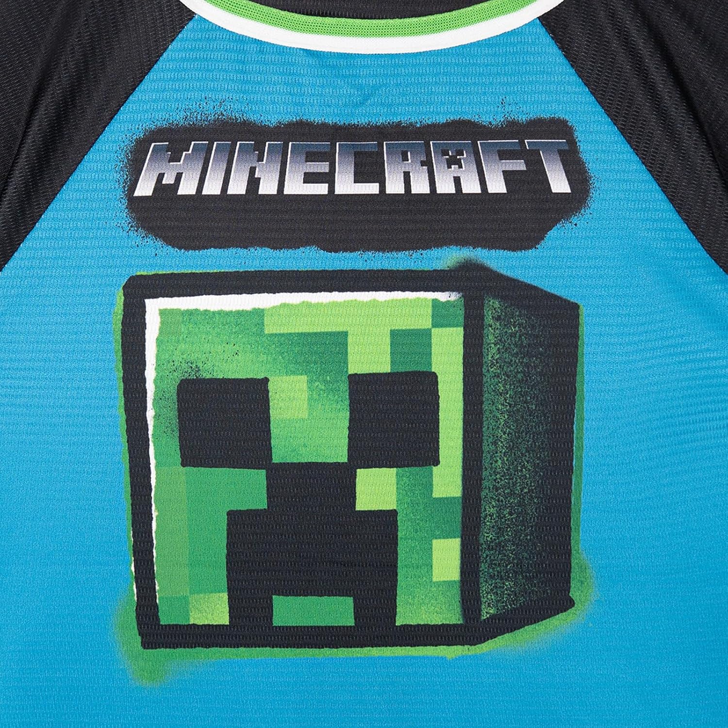 Minecraft Creeper Mesh Baseball Jersey Athletic Button Down Shirt Toddler to Big Kid Sizes (4T - 18-20)