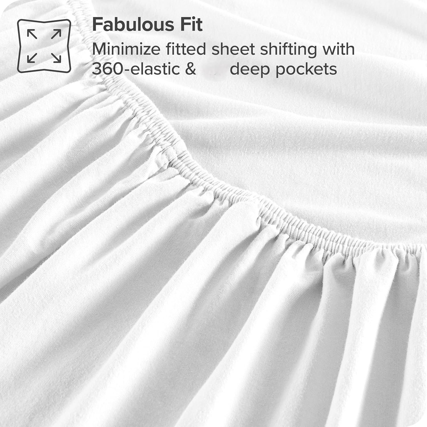 Queen Size Fitted Sheet, Supima Cotton, 525 Thread Count, (Up to 10" to 14") Inches Deep Pocket, Elastic Fit, Soft & Breathable, (Queen, White)