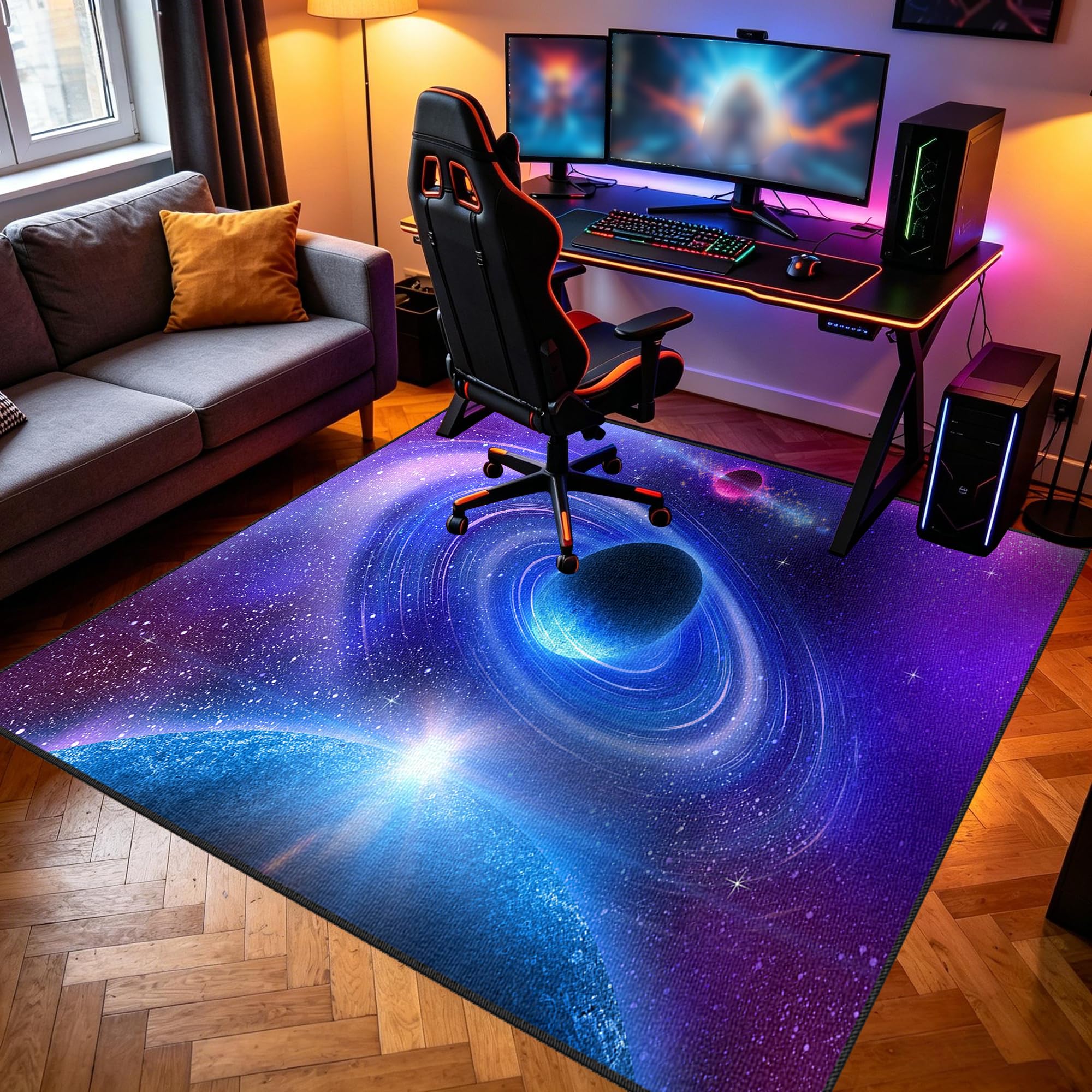 Tapis d'esport silencieux 150x200 pour protéger le parquet de salle de jeu