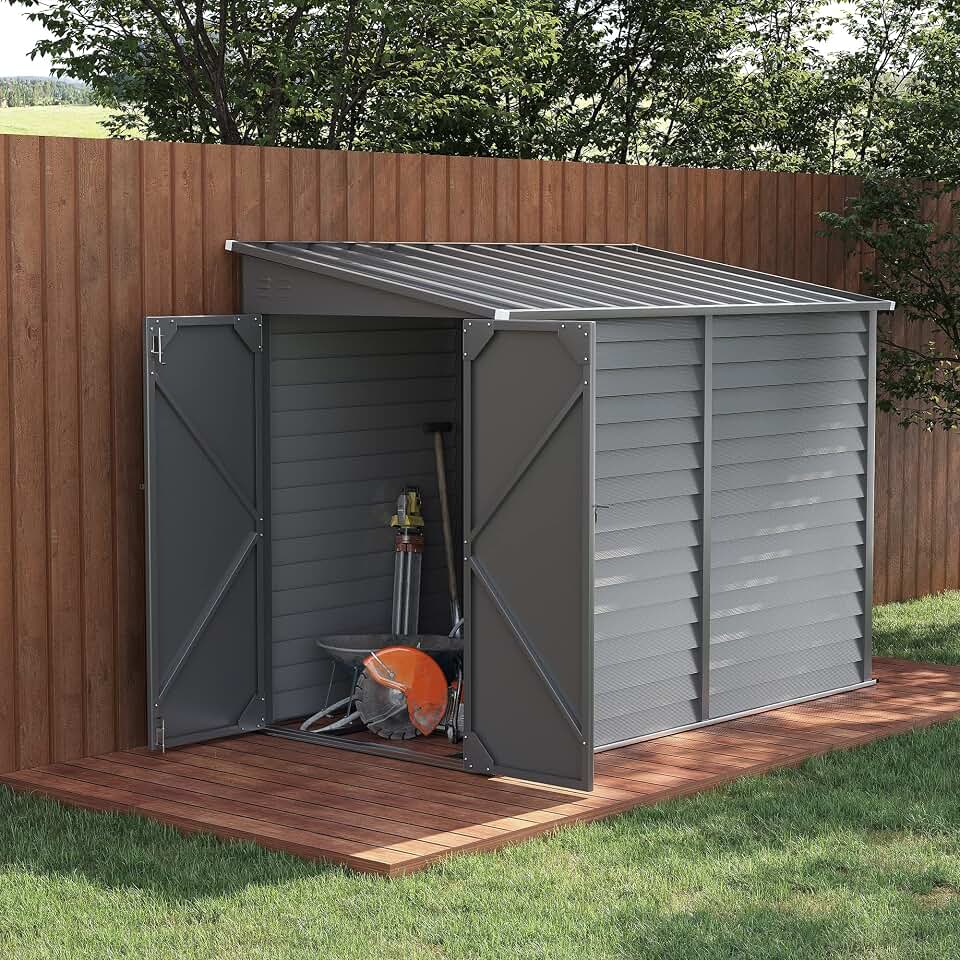 Outdoor Storage Shed for Garden Tools & More Spacious & Secure with Galvanized Steel Frame