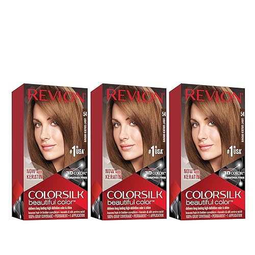 Miniatura 55 de Revlon Colorsilk - Tinte permanente para el cabello, cubre 100% las canas, sin amoníaco, con queratina y aminoácidos, castaño claro 51, 4.4 onzas