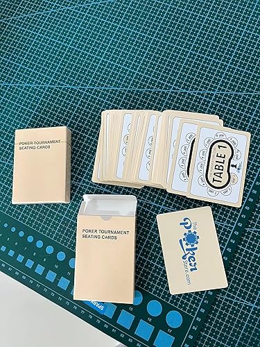 Miniatura 2 de The Poker Store Tarjetas de asientos de torneo de póquer para 50 jugadores, mayores de 36 años, cubre 5 mesas, mecanismo de prevención de tramposos