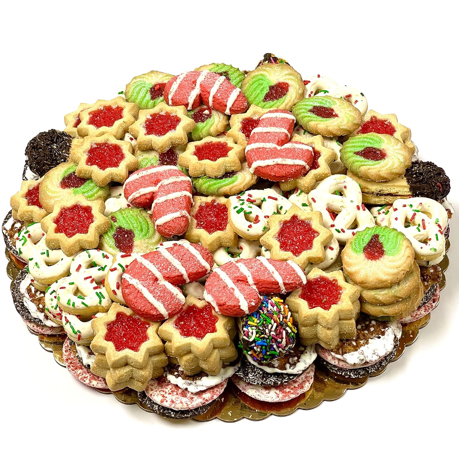 Best Cookies - 4 lb. Gourmet Christmas Cookies Platter with 100+ Cookies, Christmas Gift Baskets, Christmas Basket of Assortment Cookies for Christmas Holiday Him & Her Cookie Gifts