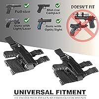 Vista 3 de Funda universal para pistola de pierna caída para pistolas con óptica/luz/láser, funda táctica ajustable de nailon compatible con Glock, S&W M&P