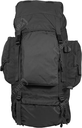 Mil-Tec 88L Recon Military Army Rucksack Hiking Pack in Black, Olive and Flecktarn Camo Internal Frame