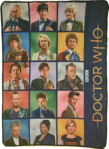 Doctor Who - Manta de forro polar, con licencia oficial, estampado multicolor