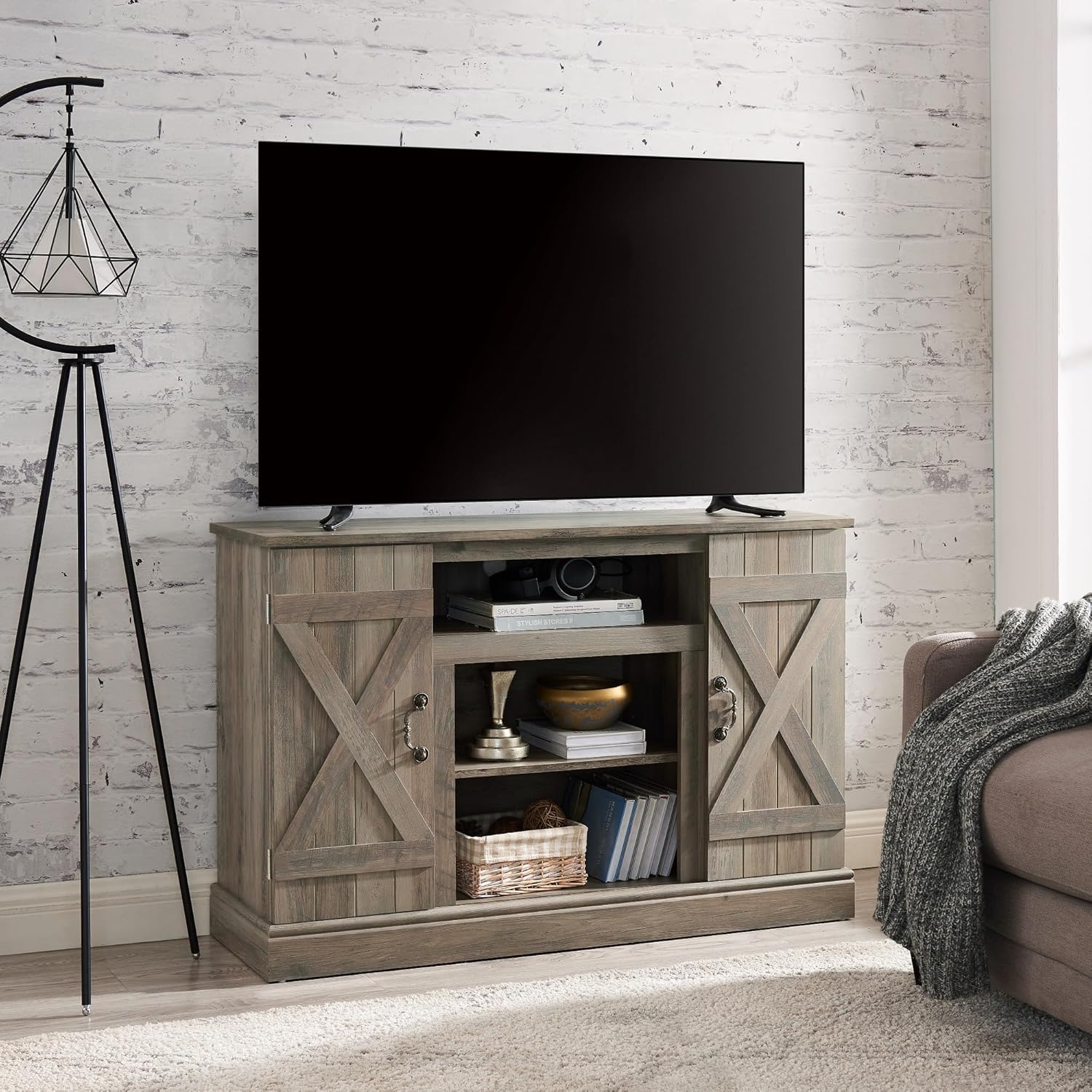 Warmiehomy Farmhouse TV Stand 50 inch TV Console with