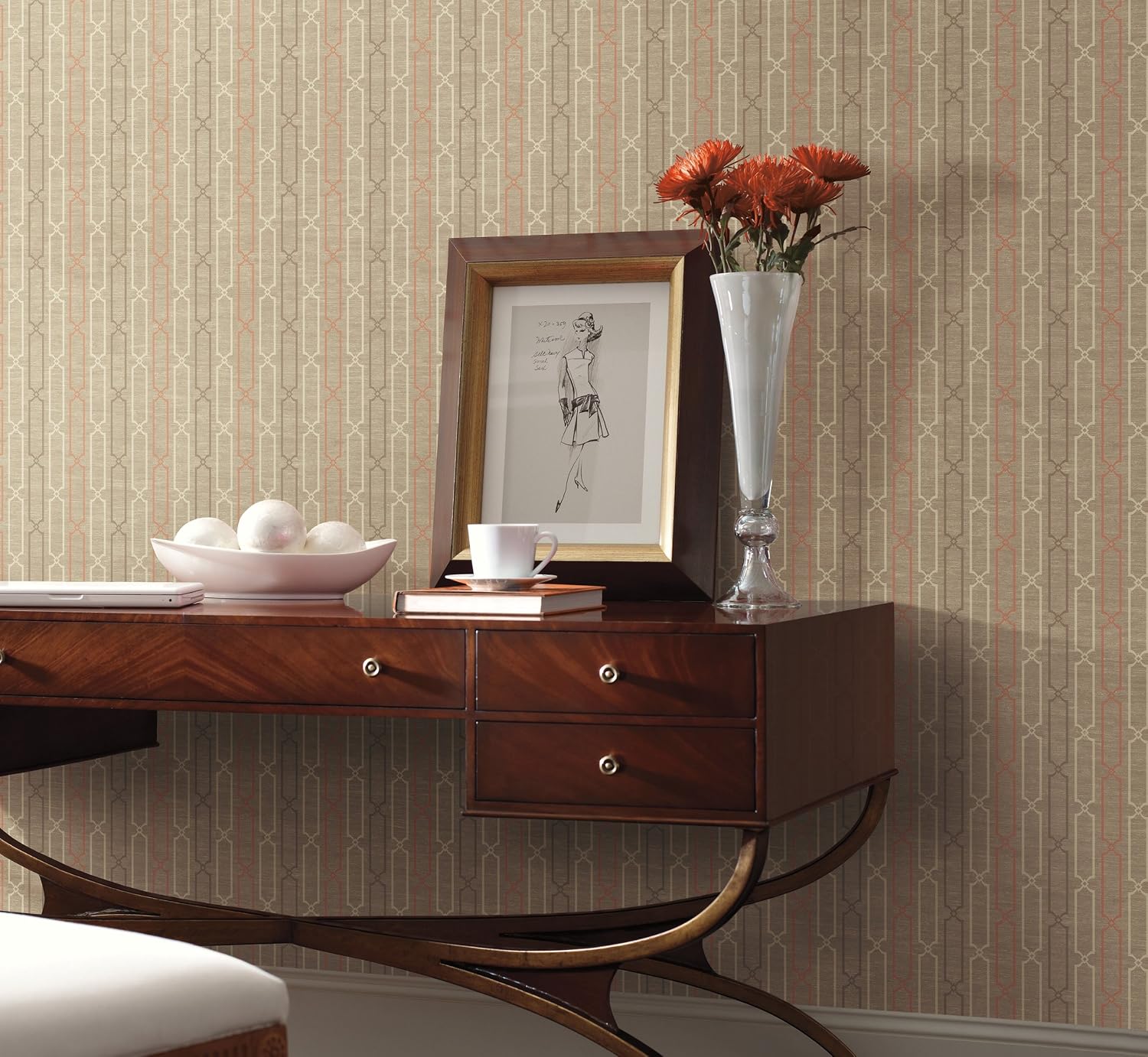 Nеw Dеаl York Wallcoverings LD7618 Jewel Box Links Wallpaper, Soft Matt Cream/Dove Gray/Pale Linen Taupe