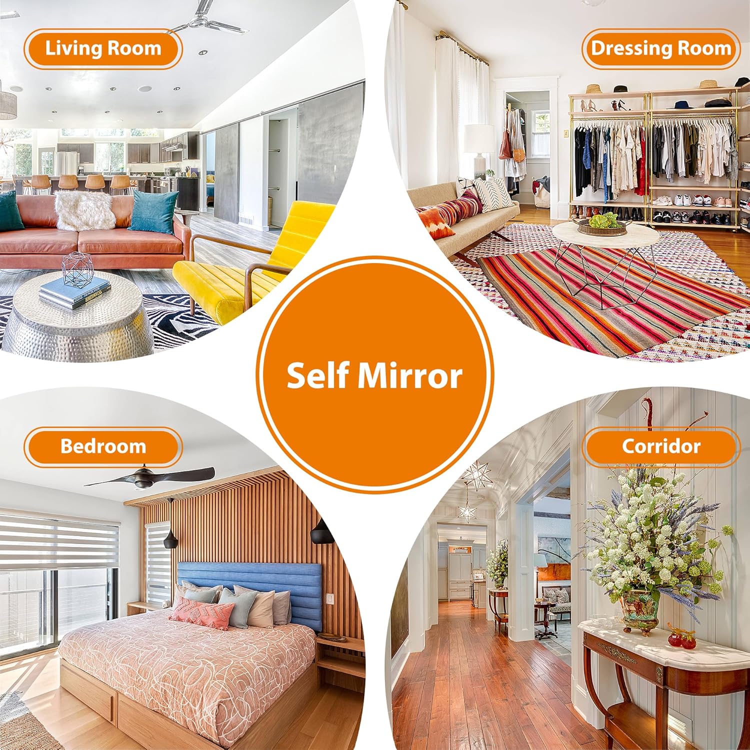 self Full Length Floor Mirror 65"×22" Metal Aluminum Alloy Frame Floor Mirror with Standing Holde Standing Hanging or Leaning Against Wall Mirror,Golden