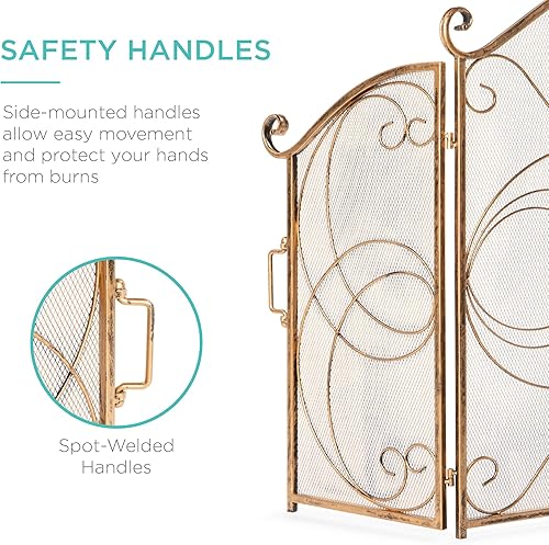 Vista 26 de Best Choice Products - Protector de pantalla de seguridad contra chispas para chimenea de 3 paneles