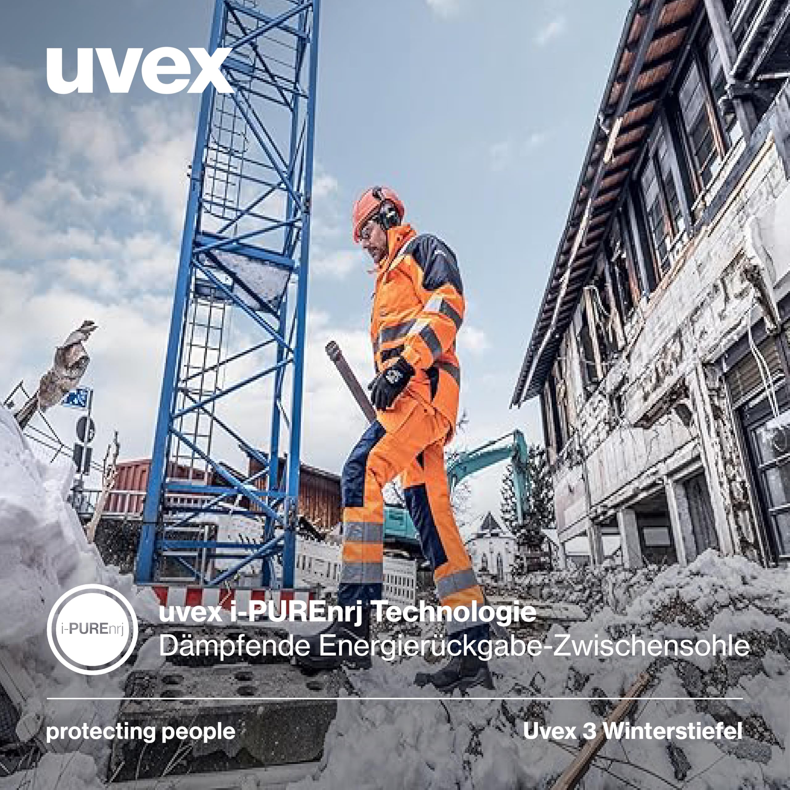 Uvex 3 botas de invierno con cremallera S3L FO CI SC SR – Zapatos de seguridad – Botas de seguridad – Impermeables – Ancho 11