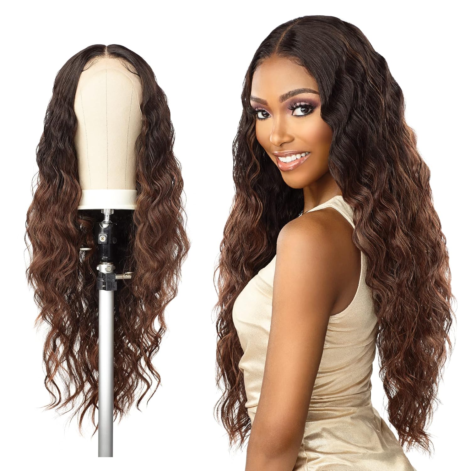 Sensationnel Synthetic Hair Butta HD Lace Front Wig - BUTTA UNIT 26 (Color:BALAYAGE CHOCOLATE)