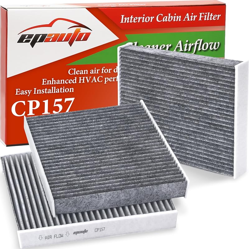 Filtro de cabine EPAuto CP157 com carvão ativado para Toyota, Lexus, Subaru e Mazda – Pacote com 3