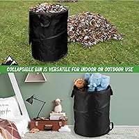 Vista 36 de Wakeman Outdoors, bote de basura plegable con tapa de apertura rápida y cierre (33 galones). Ideal para reciclaje, campamentos y más. Color verde