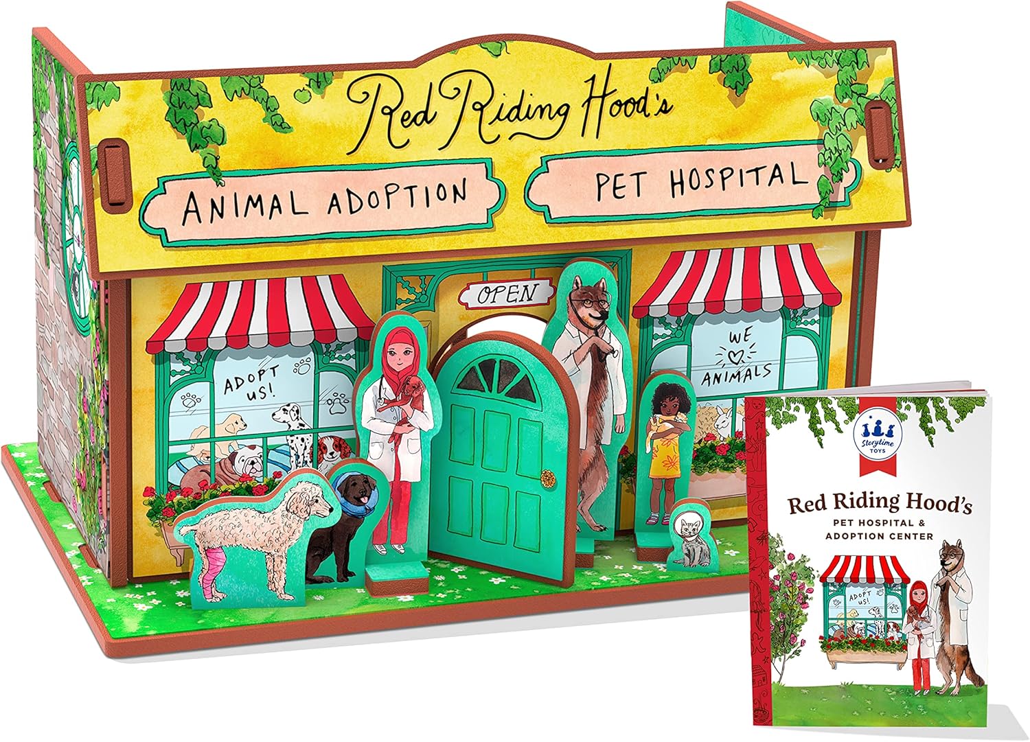 Red Ridinghood's Animal Hospital 3D Puzzle - Book and Toy Set - 3 in 1 - Book, Build, and Play