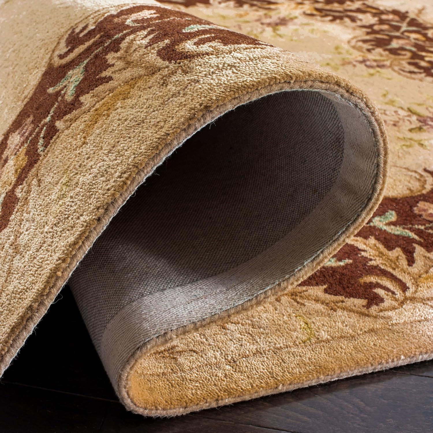 SAFAVIEH Bergama Collection 2' x 3' Ivory / Rust BRG166C Handmade French Country Premium Wool Accent Rug