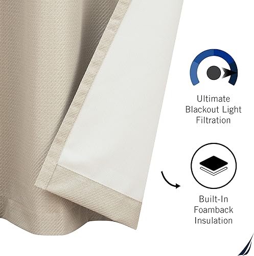 Miniatura 3 de Nautica Cortinas opacas para el hogar, Providence Ultimate Blackout Classics, cortinas térmicas de privacidad para dormitorio o sala de estar, juego