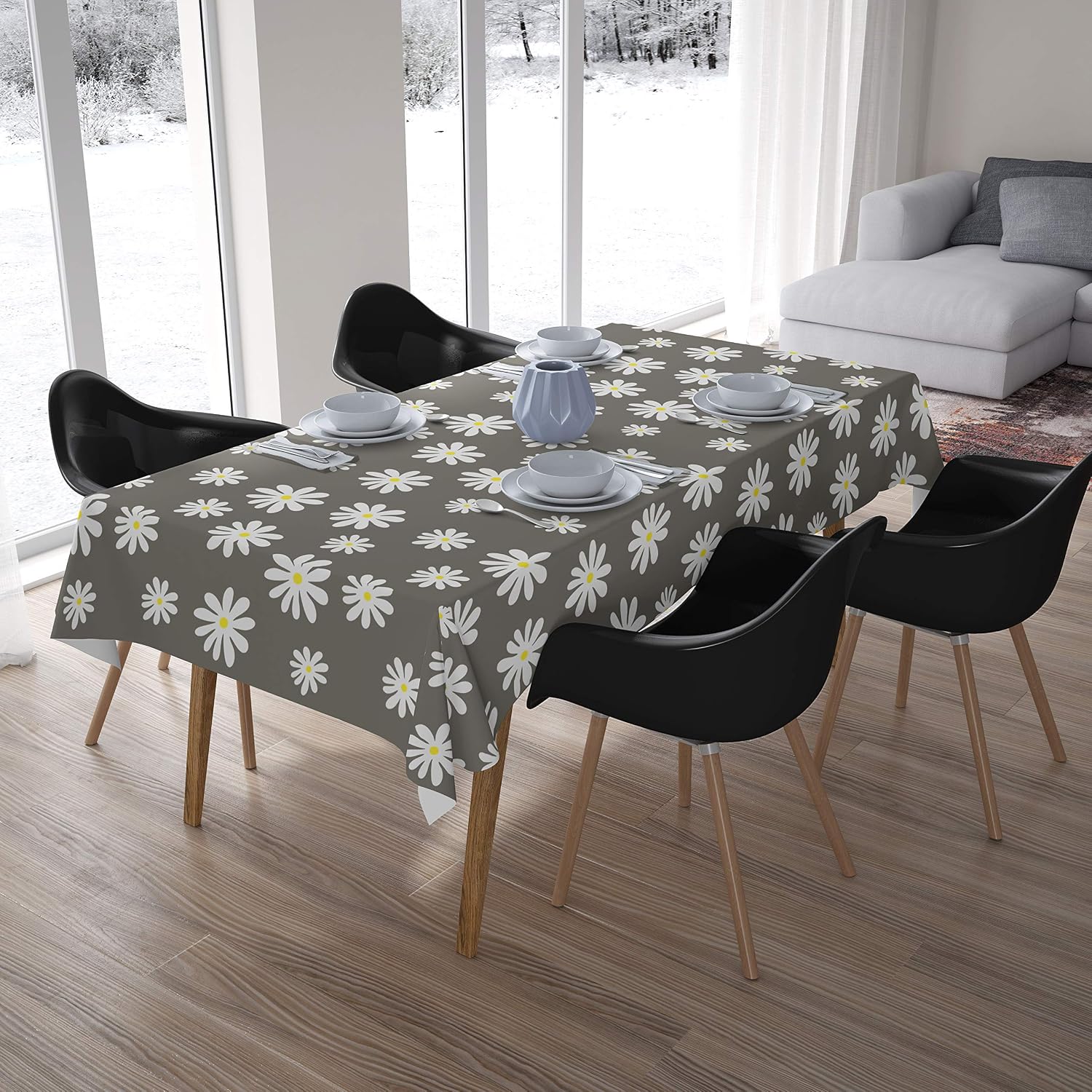 Encasa XO Printed Tablecloth 140x230 cm for 6 to 8 seater Dining Table of length upto Rectangular, 100% Cotton - Image 3