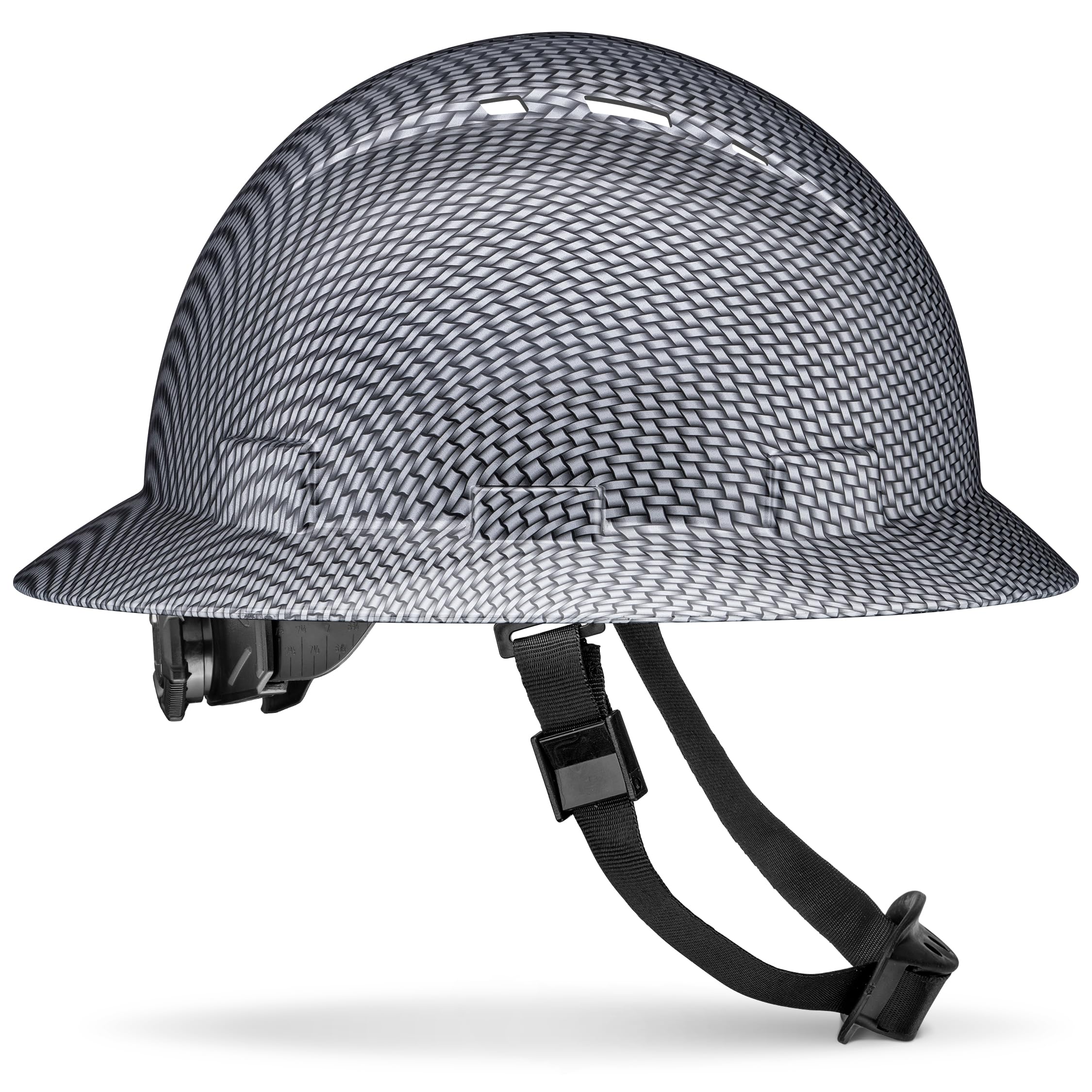 Casque de sécurité OSHA à large bord ventilé en fibre de carbone avec suspension à 6 points