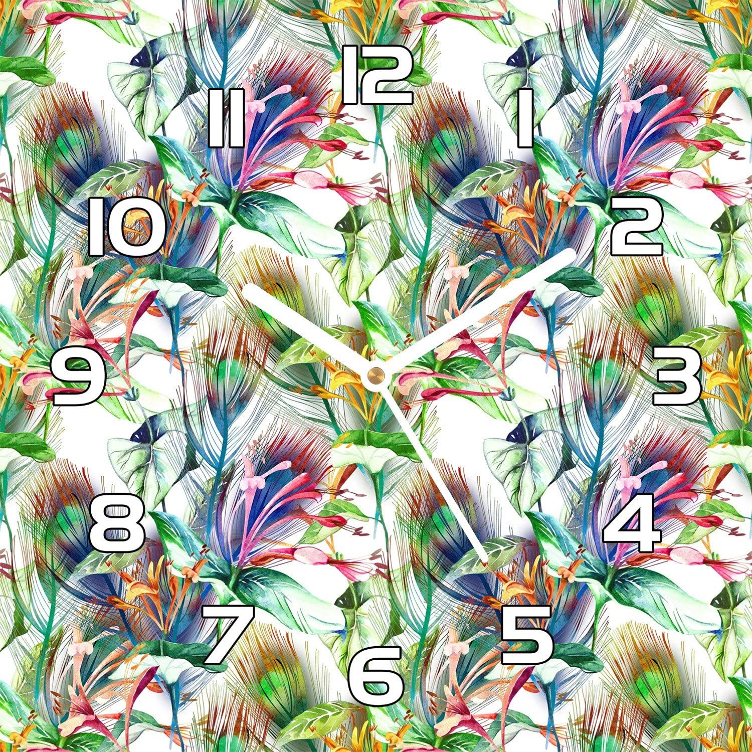 Horloge en verre 30x30 lisible aiguilles blanches Coloray cuisine et salon