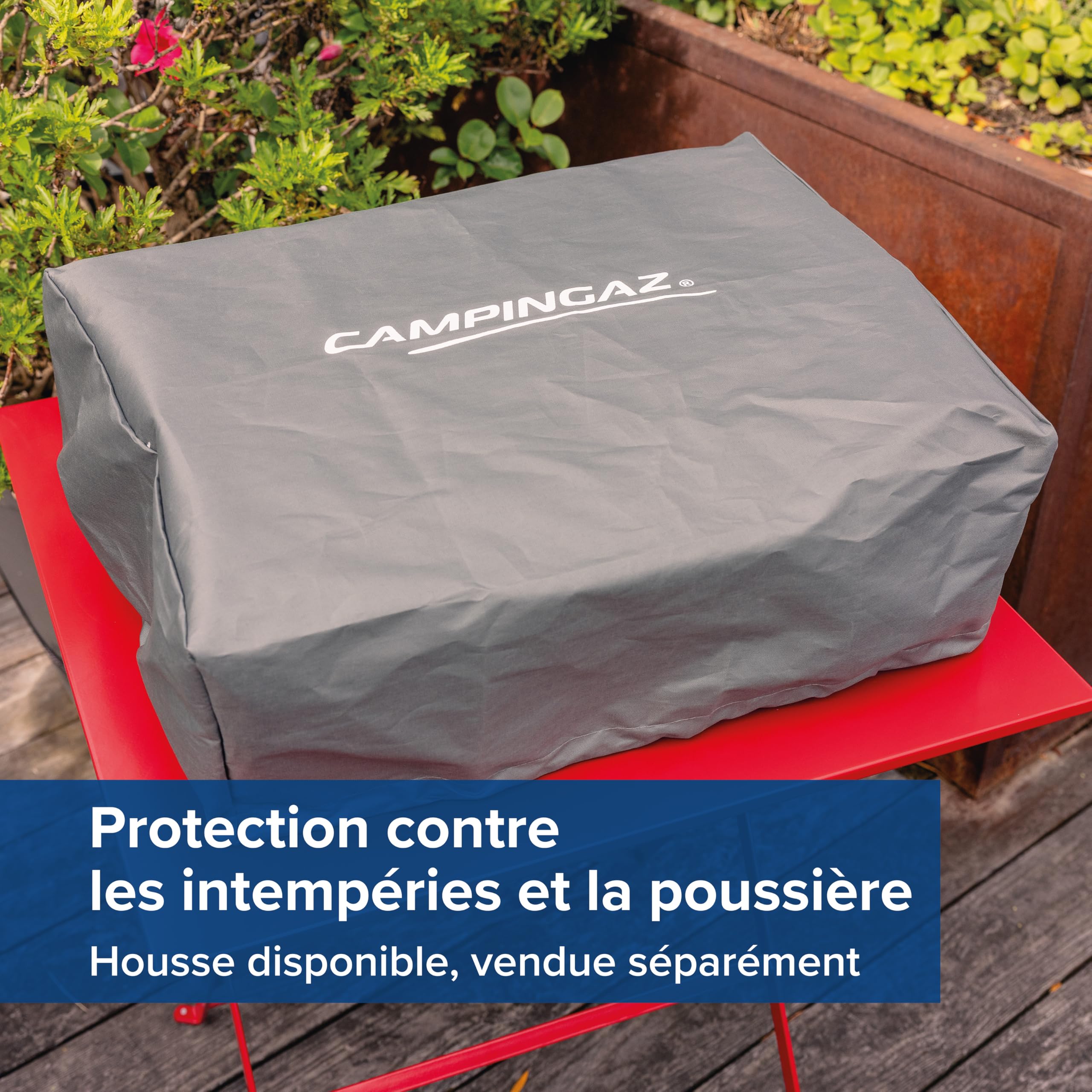 Campingaz plancha à gaz Othello 1 CV | Plaque chauffante 2,8 kW | Barbecue de table portable | Surface en acier émaillé | Brûleur avec technologie BlueFlame | Nettoyage facile