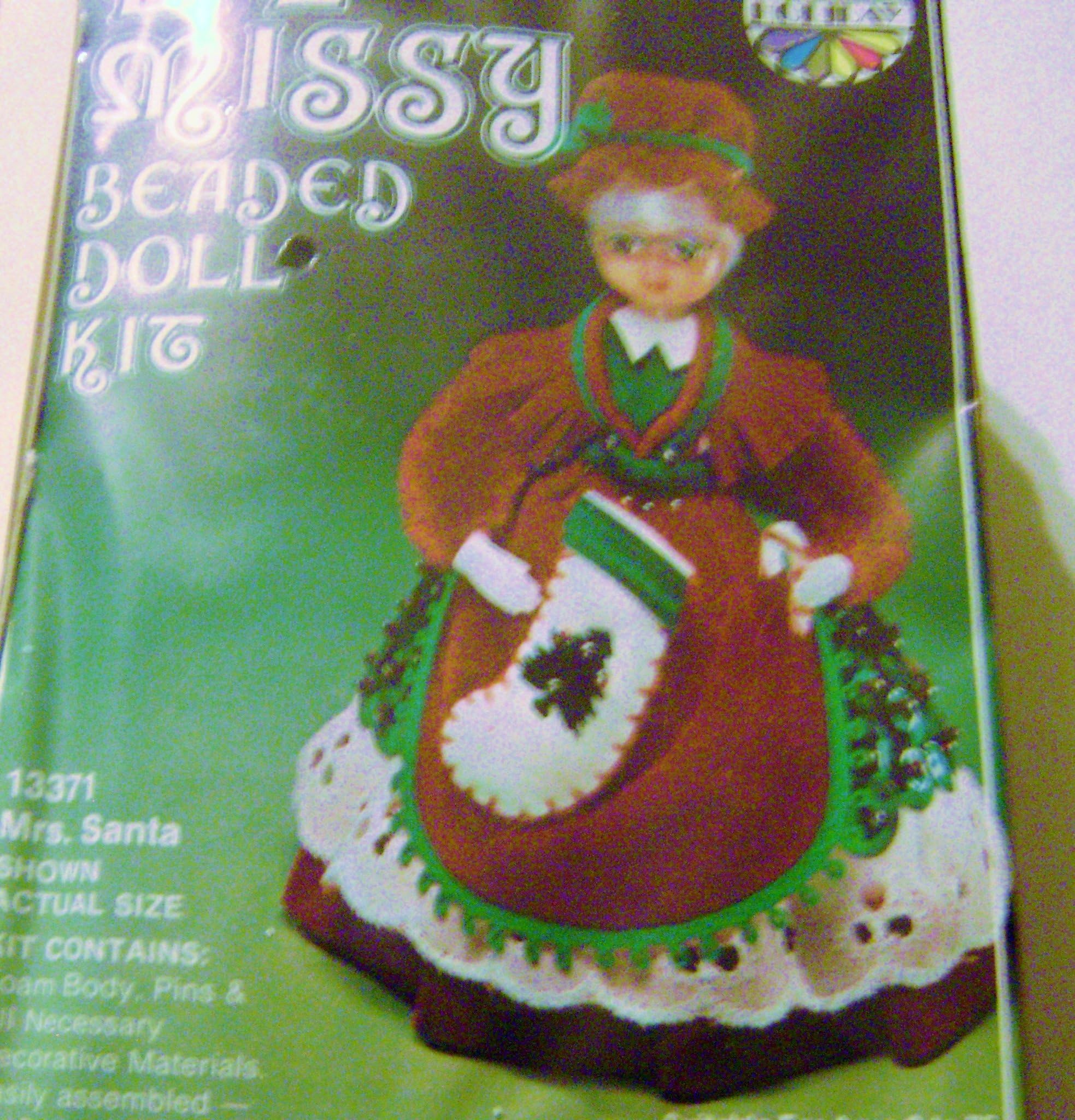 Vintage Walco Li'l Missy Beaded Doll Kit Mrs. Santa Claus #13371