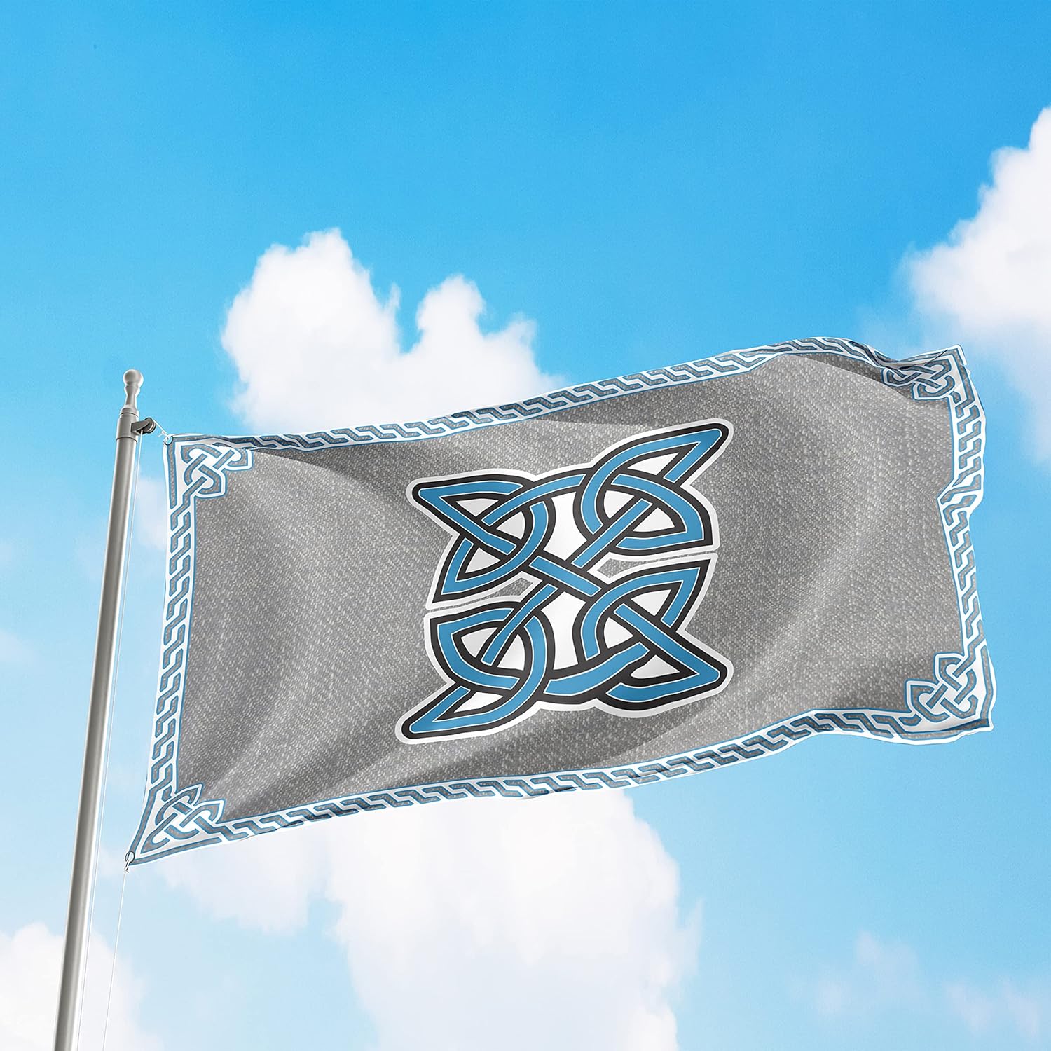 Celtic Religious Symbol Flag 3x5 ft – Irish Knot Cross Banner for Faith, Wicca, Viking & Norse Enthusiasts – Vintage Spiritual Blessing Infinity Design – Vivid Color, Double Stitched, Brass Grommets