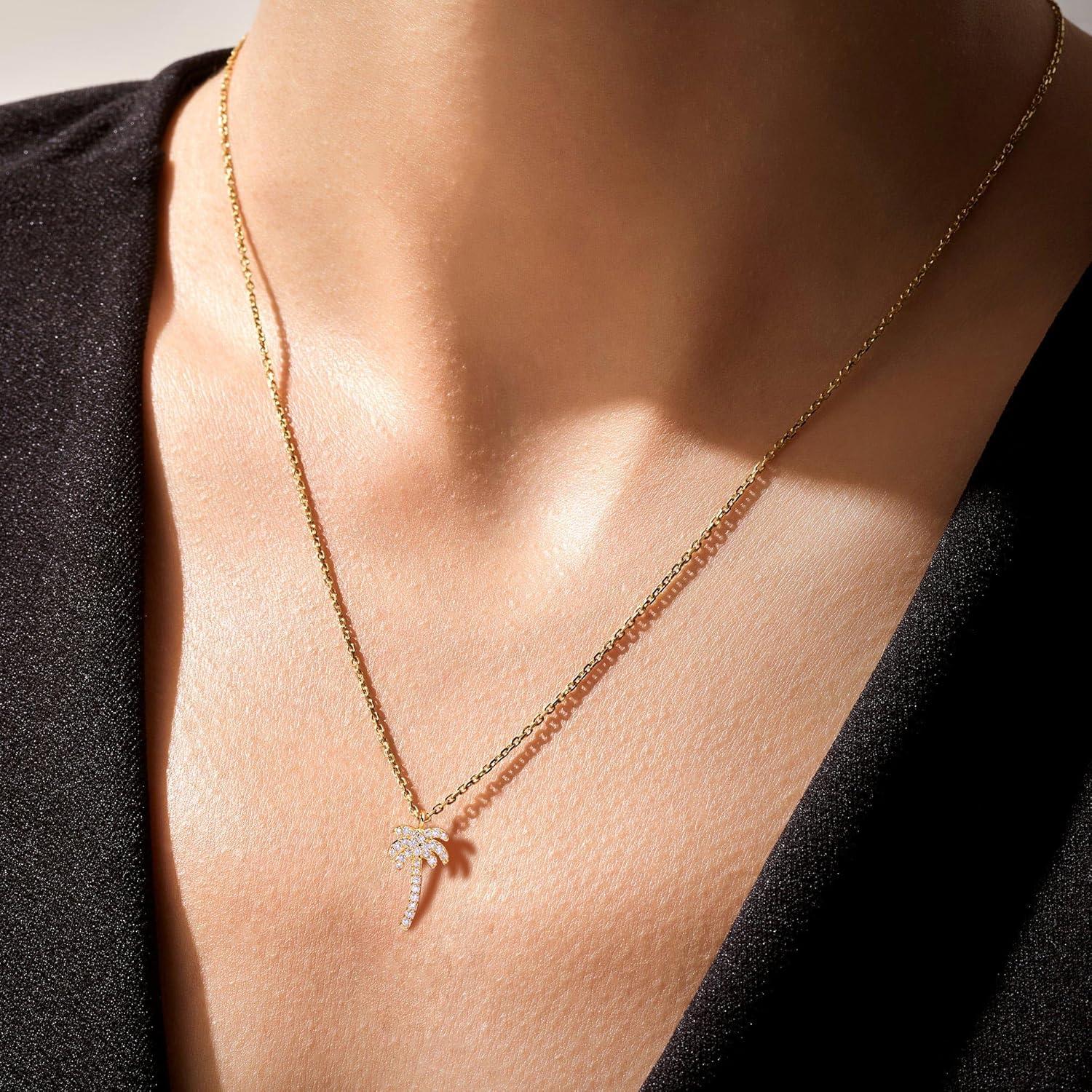 14K Gold Plated Dainty Pendant Butterfly Bead Boot Bee Baseball Flower Compass Airplane Heart Hummingbird Tree Necklace Simple Jewelry Gift for Women - Image 2