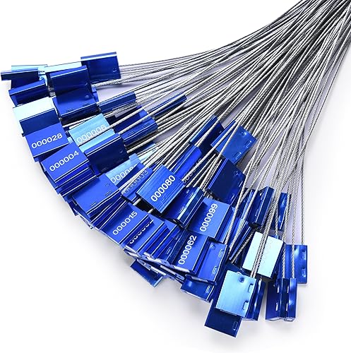 Bolt Dropper Sellos de etiquetas de cable de alta seguridad, sellos de contenedores de metal con etiquetas de metal numeradas de alambre de acero,