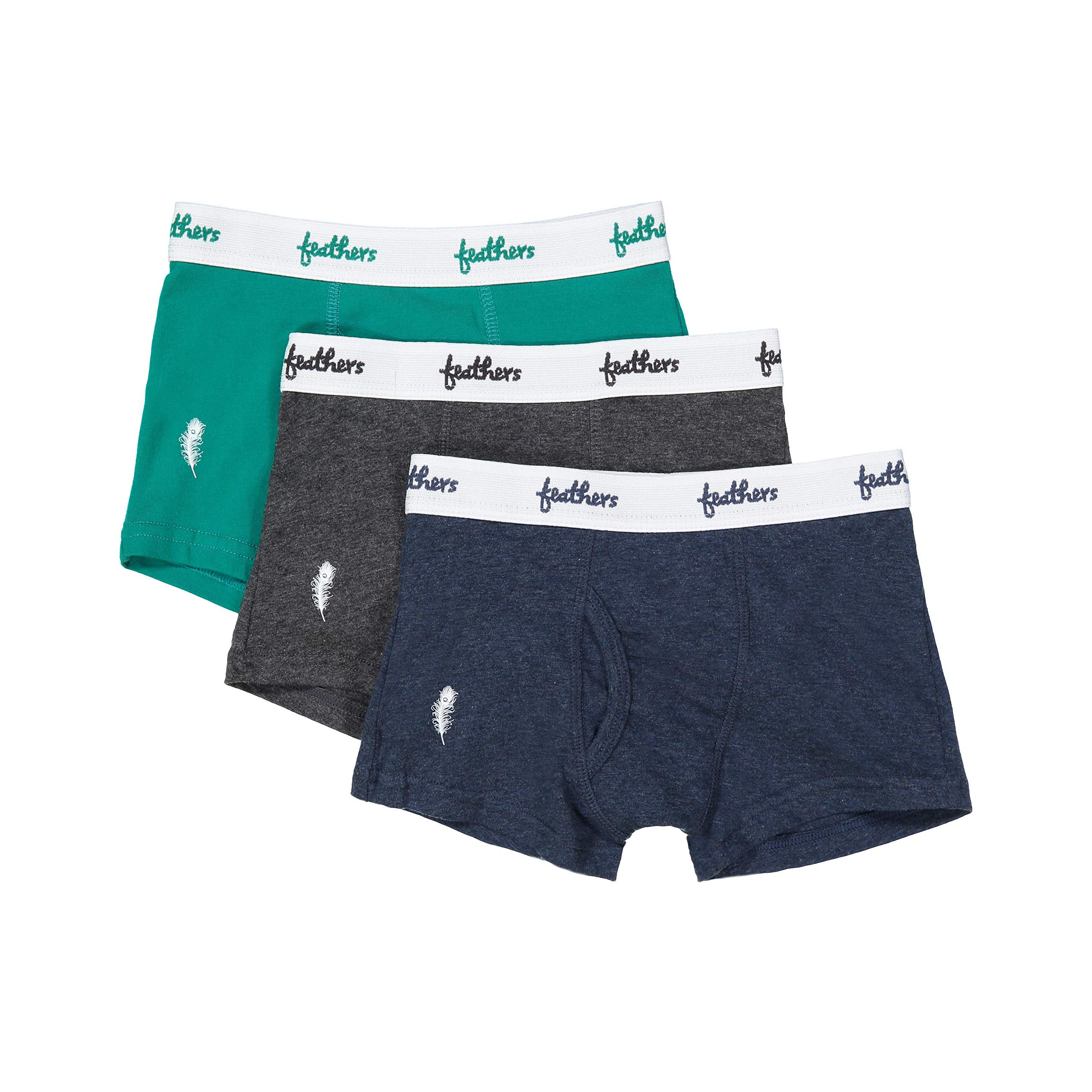 Feathers Boys Cotton Strech Tagless Boxer Briefs Underwear - 3 pack