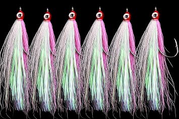 Streamer Fly Fishing Flies - 6pcs Clouser Minnow Fishing Flies Fly Fishing Lures for Flounder Salmon Trout Sea Bass Steelhead Freshwater Saltwater Fishing Teaser Hook Lures