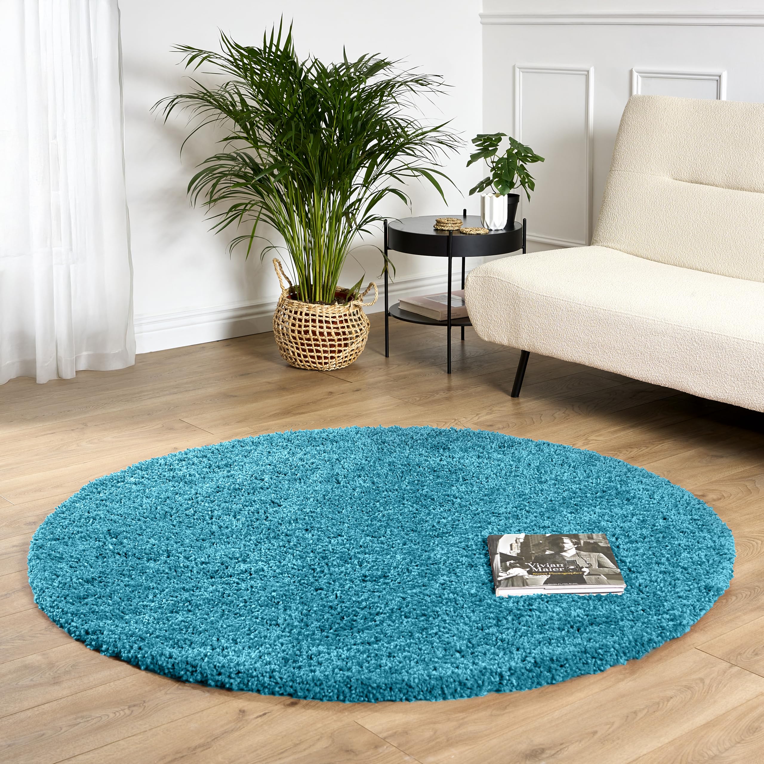 Bravich Navy Blue Shaggy Rug 80 x 150cm (2'7" x 4'11") 5cm Pile Medium Thick Fluffy Living Room Hessian Backed Washable — view 80