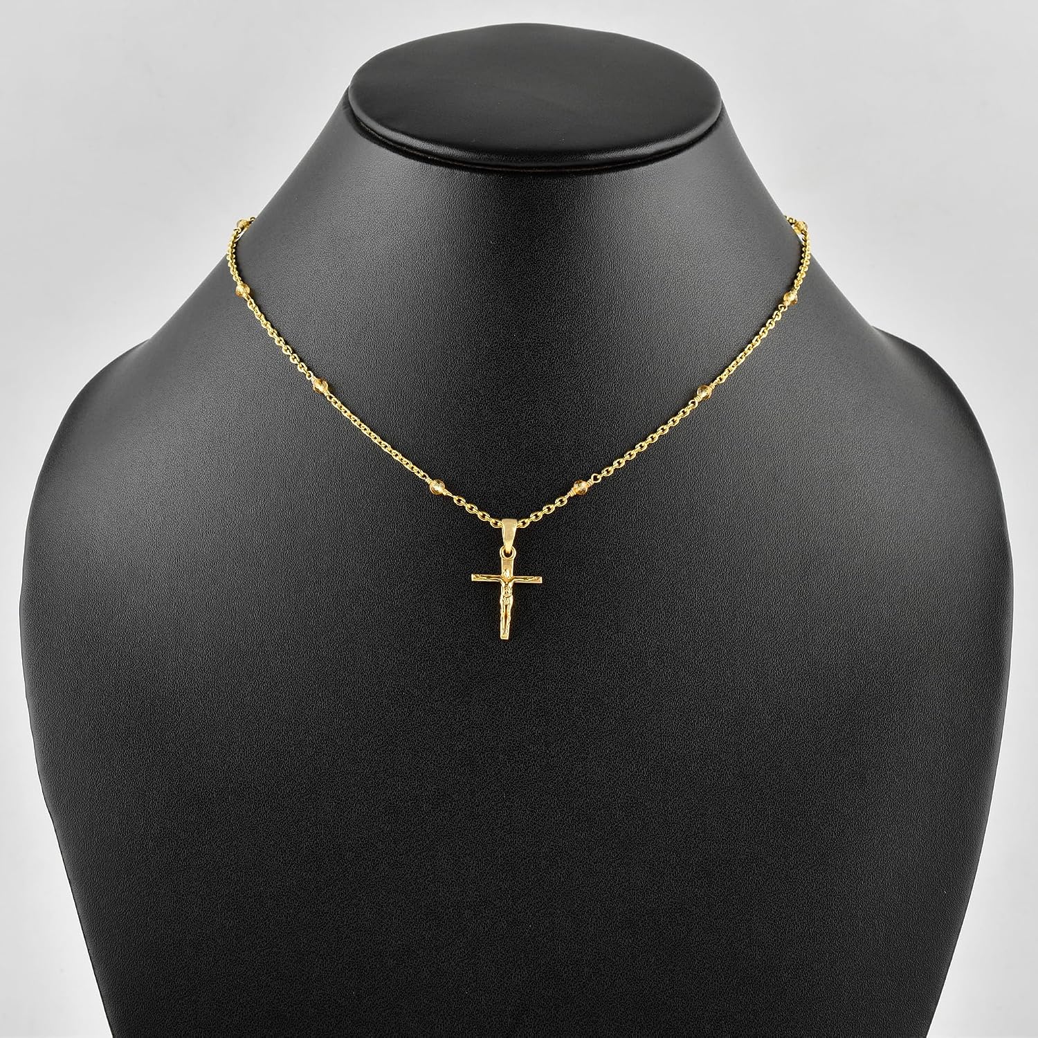 InfinityGemsArt Gemstone Necklace For Women, Natural Gemstone Jesus Christ Pendant Birthstone Chakra Healing Crystal Gold Plated 18 Inch Adjustable Chain, Trendy Lightweight Jewelry For Her
