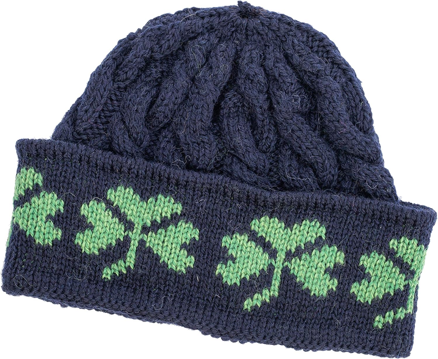 SAOL - 100% Merino Wool Shamrock Knit - Ireland Winter Hat/Beanie for Men - One Size