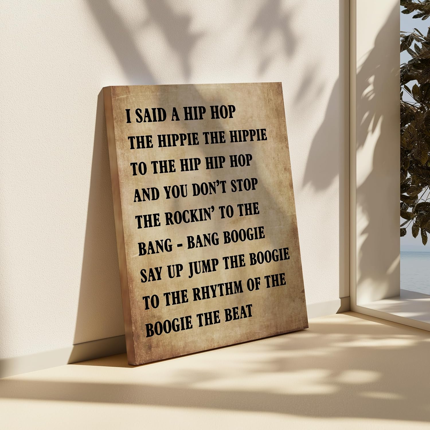 Poster Master Hip Hop Canvas - Rapper's Delight Lyric Print - Hip Hop Song & Music Art - Gift for Him, Her, Musician - Musical Wall Decor for Home, Studio, Office - 8x10 STRETCHED Canvas