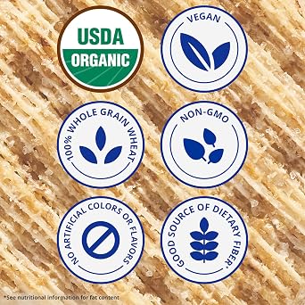 Triscuit Organic Original Whole Grain Wheat Crackers, Organic Crackers, Vegan Snacks, Bulk Lunch Snacks, 6 - 7 oz Boxes