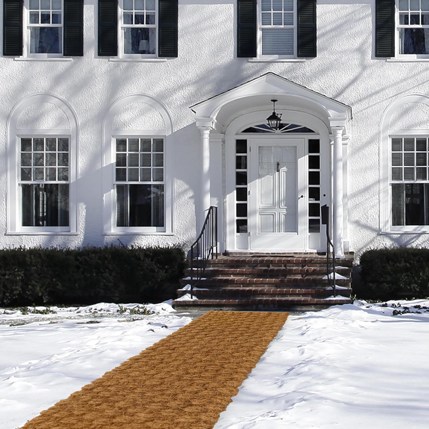 BARIEN 17” x 6 Ft Garden Pathway, 100% Natural Coco Coir Roll Mats – Hand-Woven Coir for Garden Walkway - Snow Mats for Walkway (17" x 6Ft)