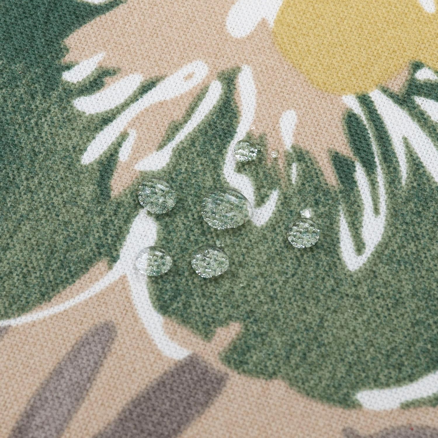 Magpie Fabrics Patio Bench Loveseat Cushion Covers (Replacement Cover only, No Insert!), Waterproof Fade Resistant Swing Cushion Slipcover with Ties(42x18x3 Inch, Green Floral)
