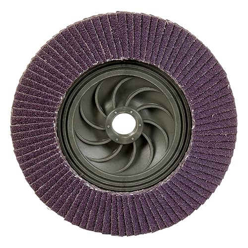 Miniatura 261 de 3M Disco de solapa 769F, tipo 27, 80+, 4-1/2 in x 7/8 in, abrasivo de alto rendimiento, disco de pulido y acabado de grano de precisión de cerámica