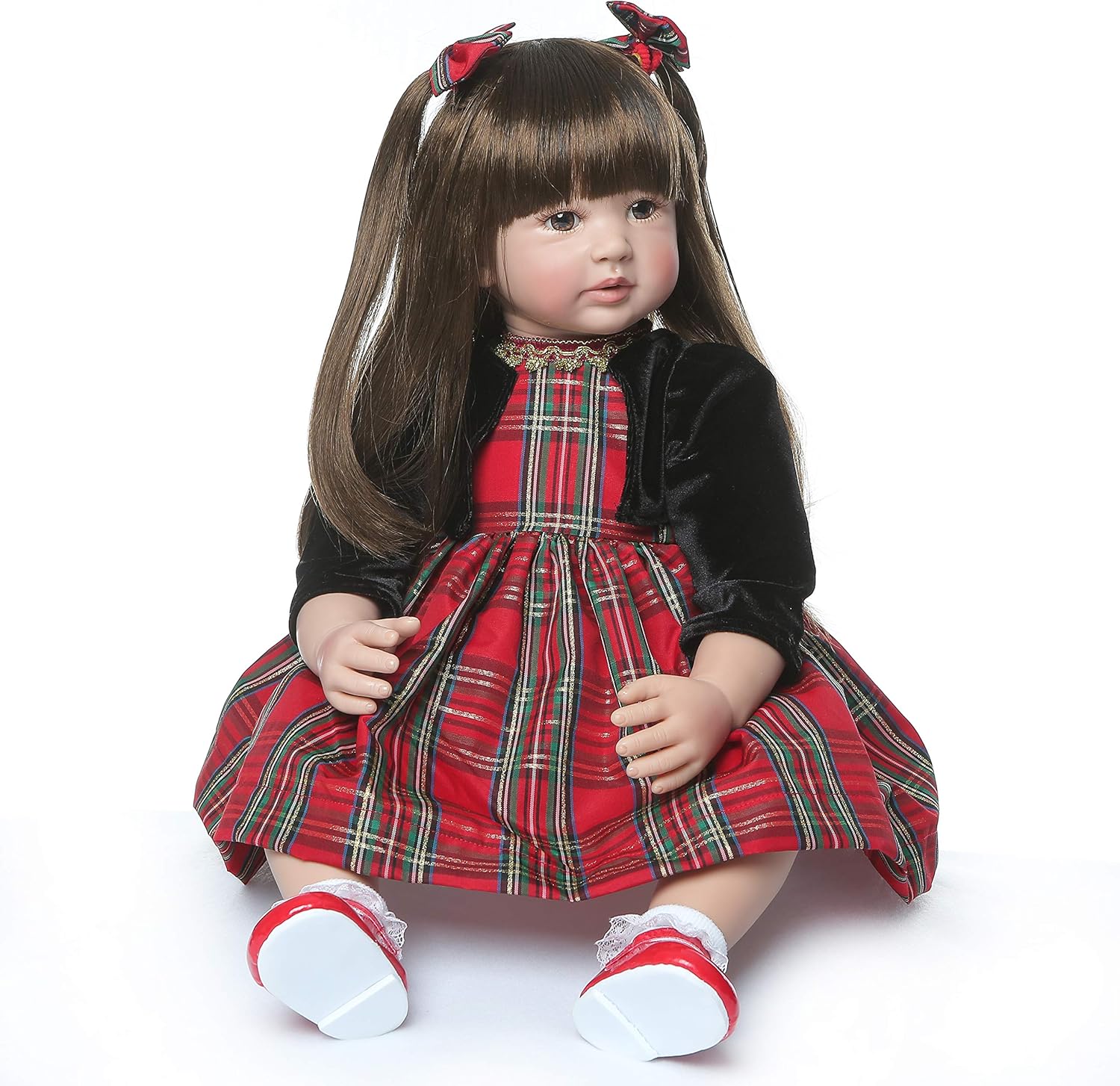 ZIYIUI Reborn Baby Doll 24inch 60cm Soft Silicone Vinyl Real Life Baby Doll Magnetic Mouth Reborn Toddler Girls Gift Set for Ages 3+