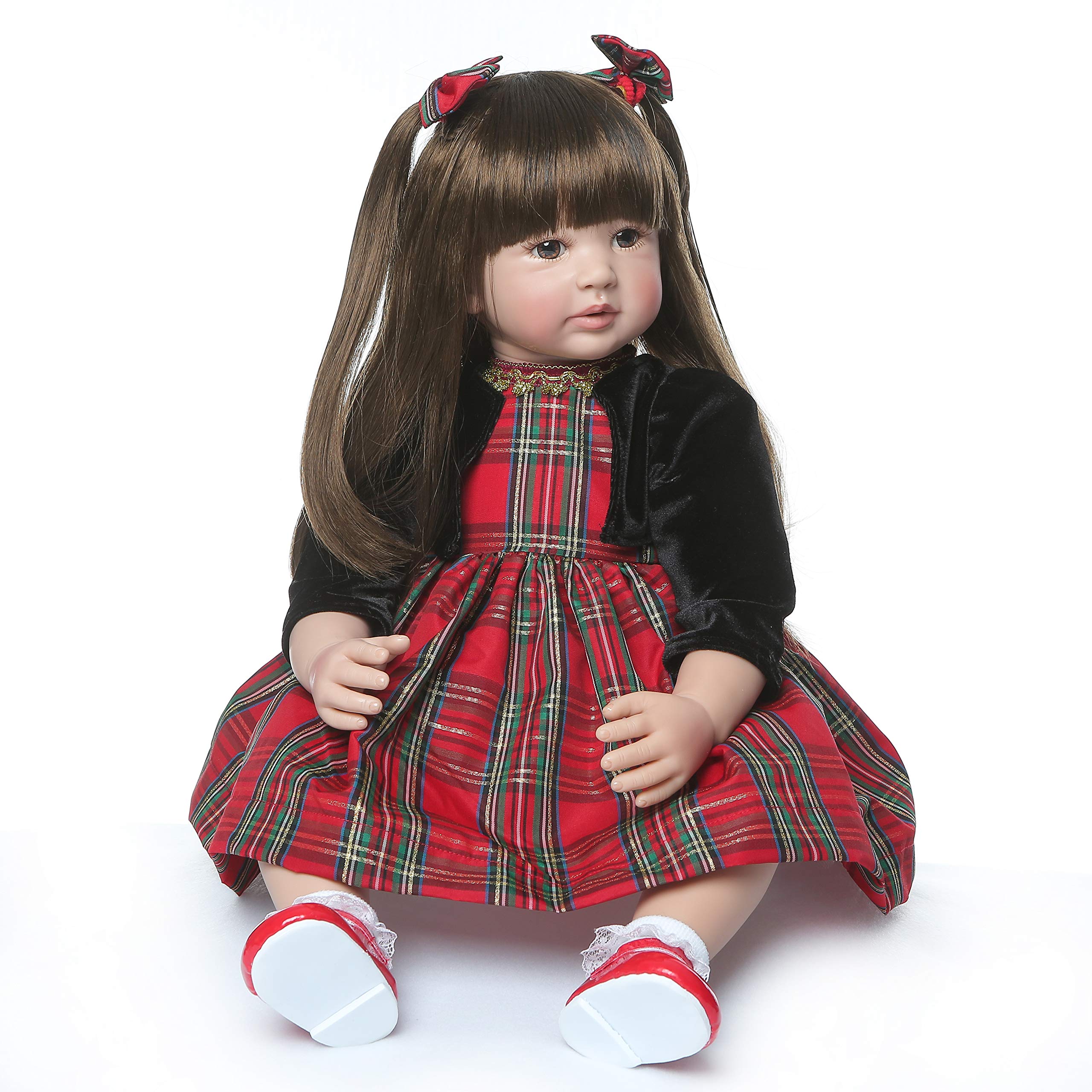 ZIYIUI 24Zoll 60cm Lebensechte Reborn Babypuppe Babys wie Echtes Baby Weiche Silikon Vinyl echt Neugeborenen Mädchen Handmade Doll Spielzeug Geschenk