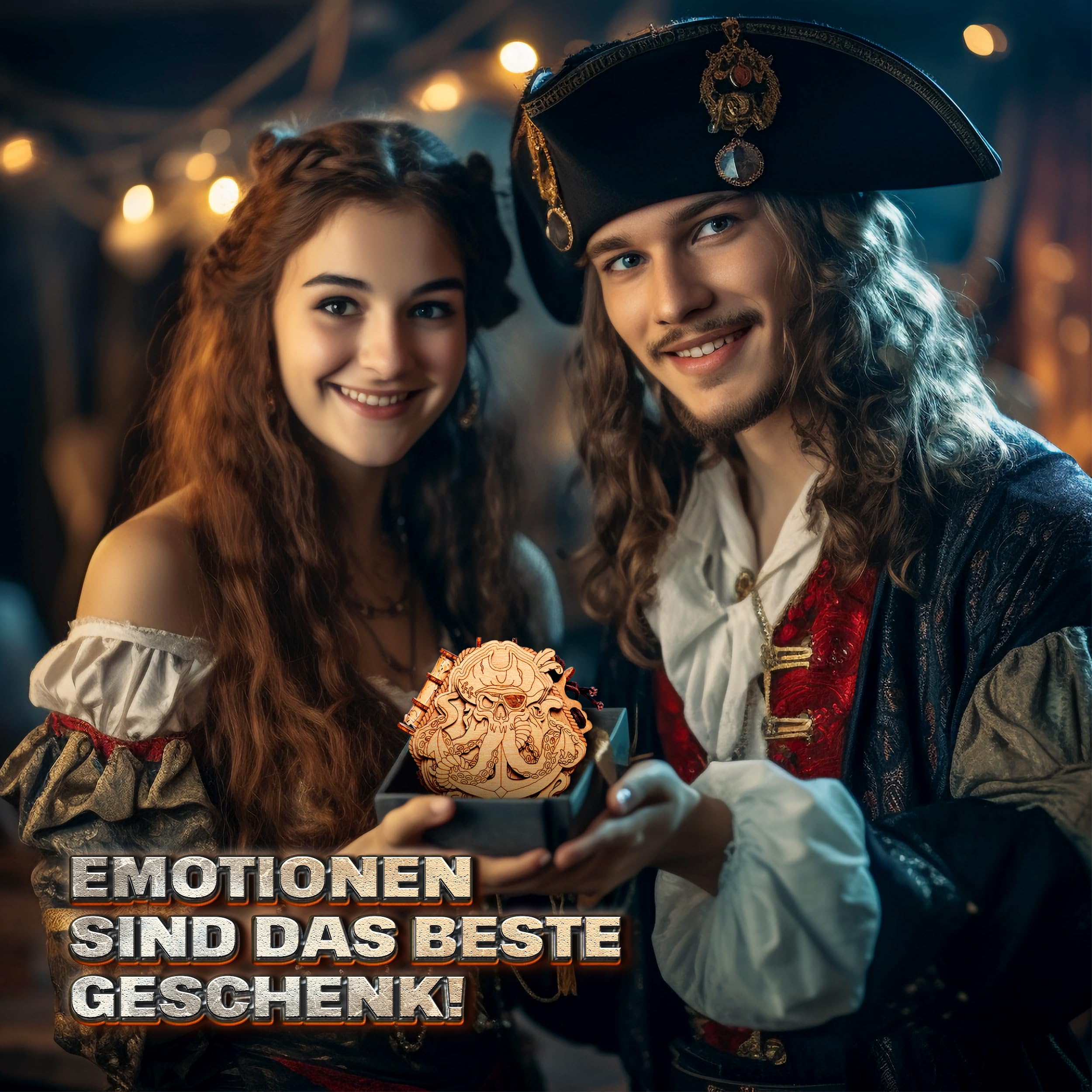 ESC WELT Blackbeard's Compass Puzzle Box - Escape Room in a Box - Denksportaufgabe - 3D Fluchtspiel Spardose - Geschenkbox Rätselspiel - Puzzle Box für Kinder und Erwachsene - Geschenkbox Puzzle Spiel