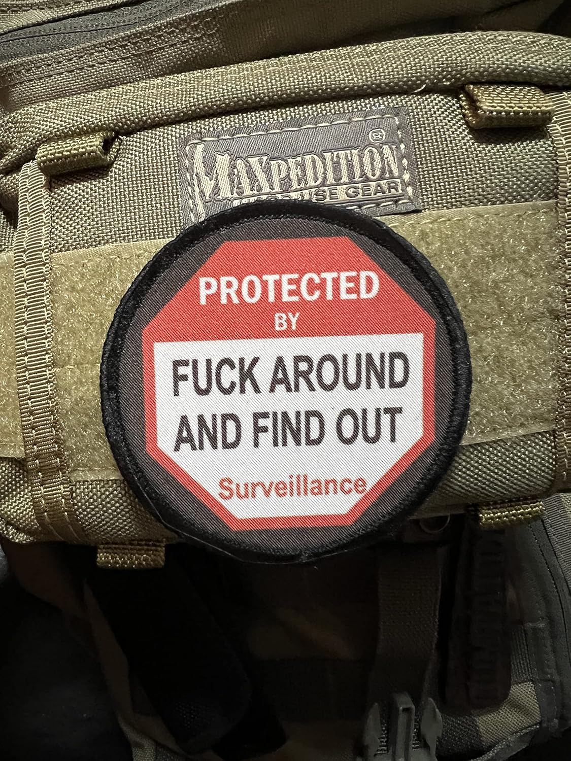 3" Warning Sign F-ck Around and Find Out Morale Patch. Perfect for Your Tactical Military Army Gear, Backpack, Operator Baseball Cap, Plate Carrier or Vest. 2x3" Hook Patch. Made in The USA : Sports & Outdoors